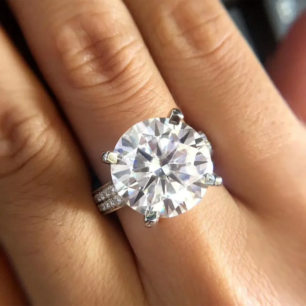 ⚡ Luxury Super Large Diamond Macro Pave Wedding Rings for Women, PD343